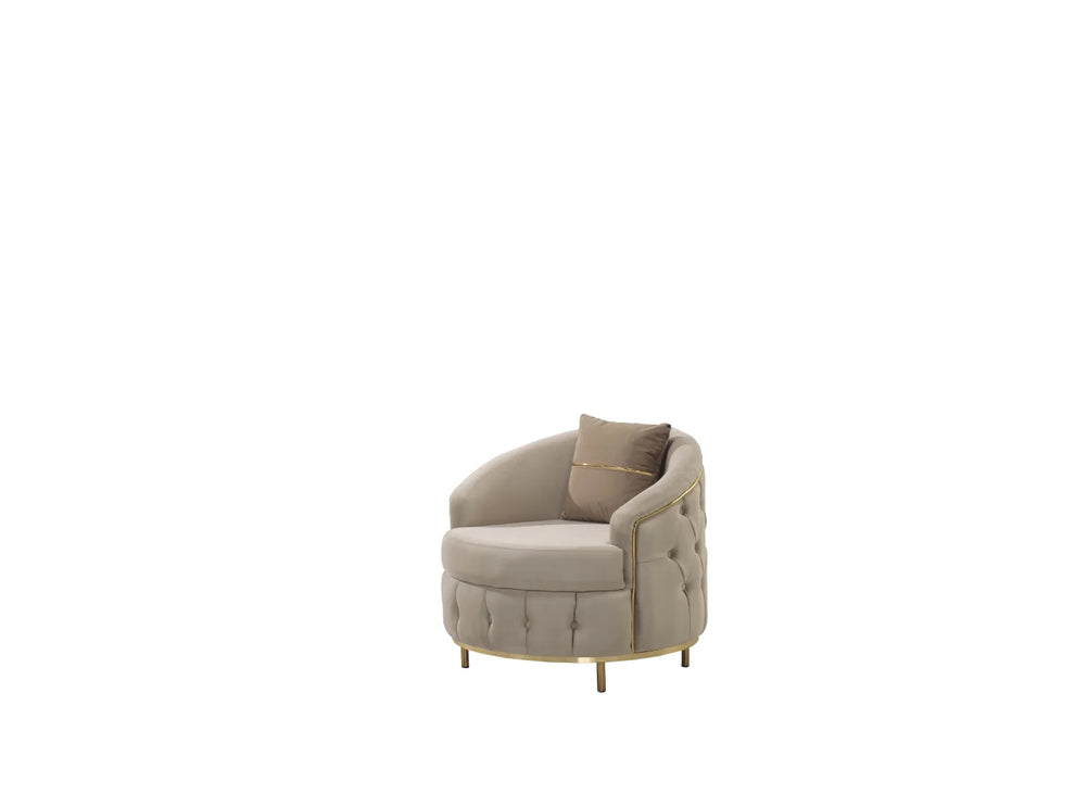 ALMERA Beige Velvet Living Room Furniture