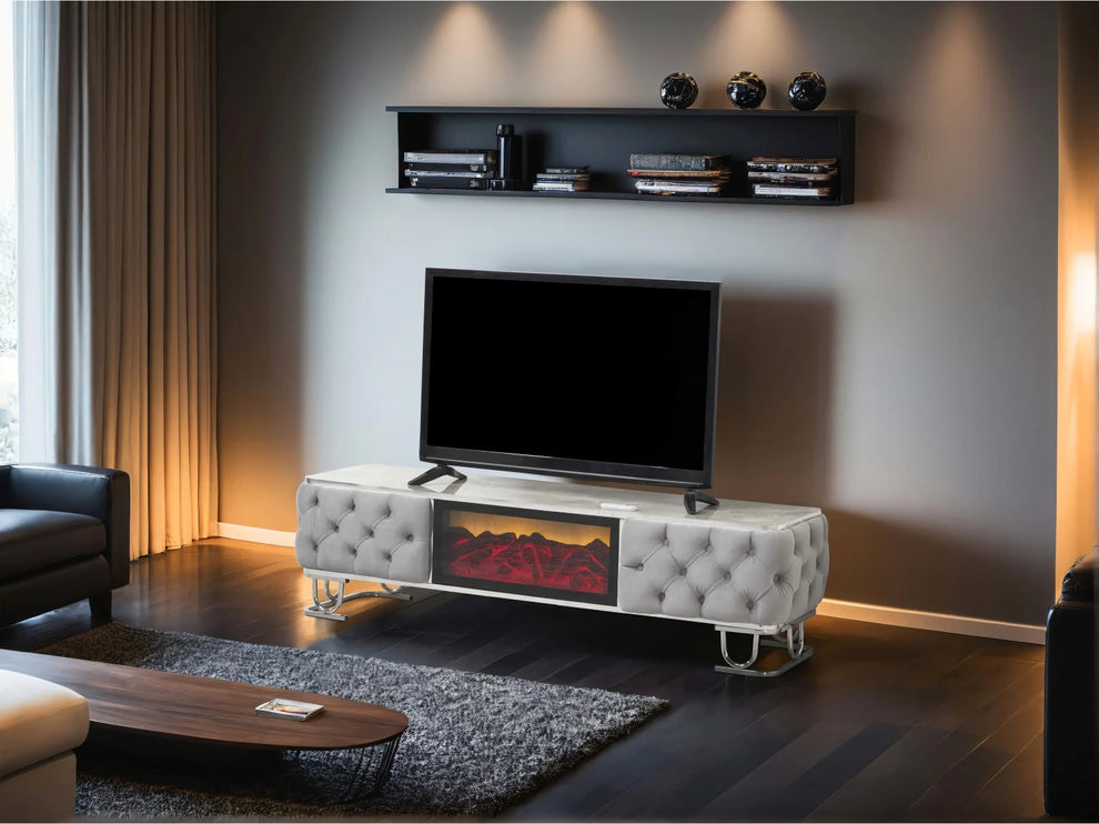 ALMERA Grey Velvet Living Room Furniture