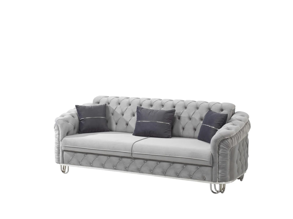 ALMERA Grey Velvet Living Room Furniture