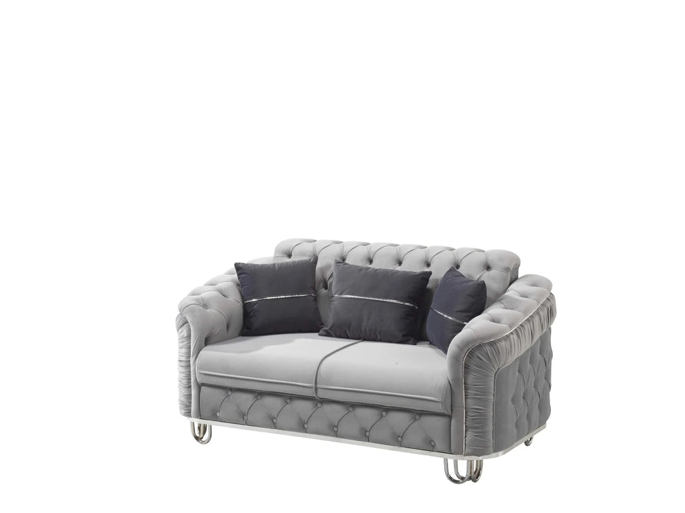 ALMERA Grey Velvet Living Room Furniture