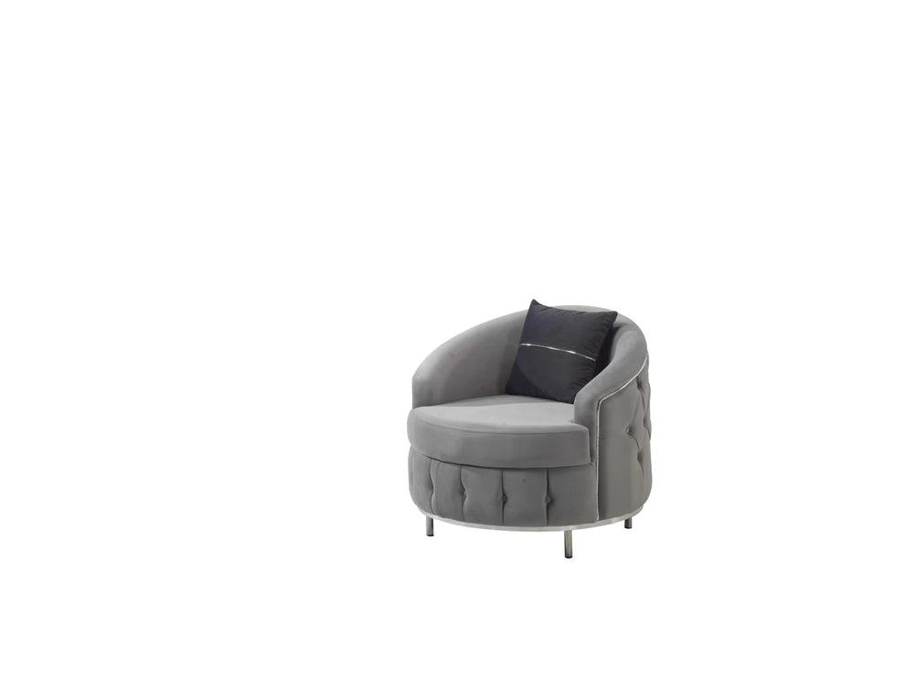 ALMERA Grey Velvet Living Room Furniture