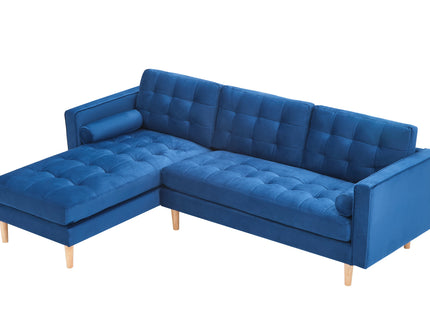 Blue Velvet Corner Sofa-Left or Right Hand Facing