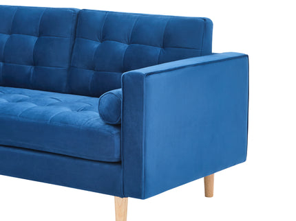 Blue Velvet Corner Sofa-Left or Right Hand Facing