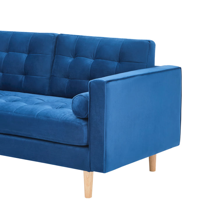 Blue Velvet Corner Sofa-Left or Right Hand Facing