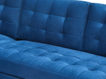 Blue Velvet Corner Sofa-Left or Right Hand Facing