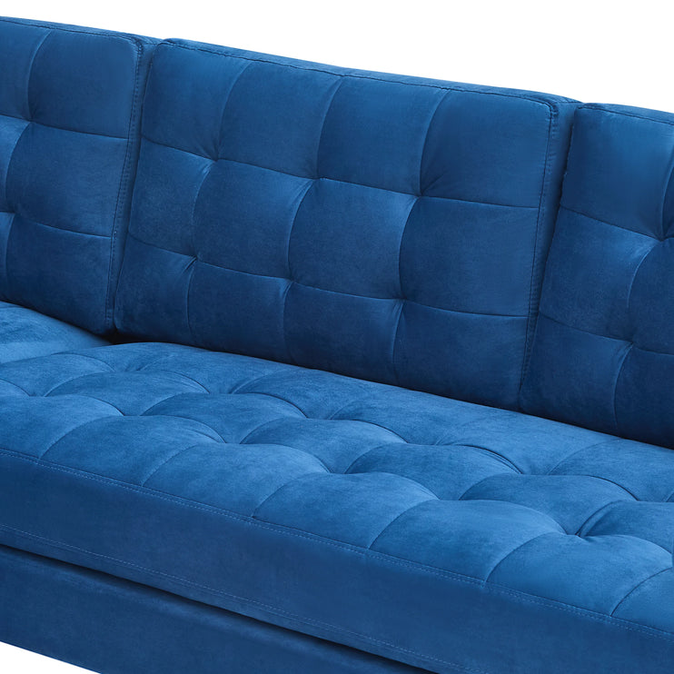 Blue Velvet Corner Sofa-Left or Right Hand Facing