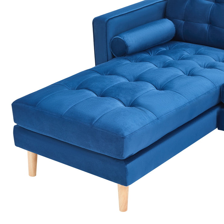 Blue Velvet Corner Sofa-Left or Right Hand Facing