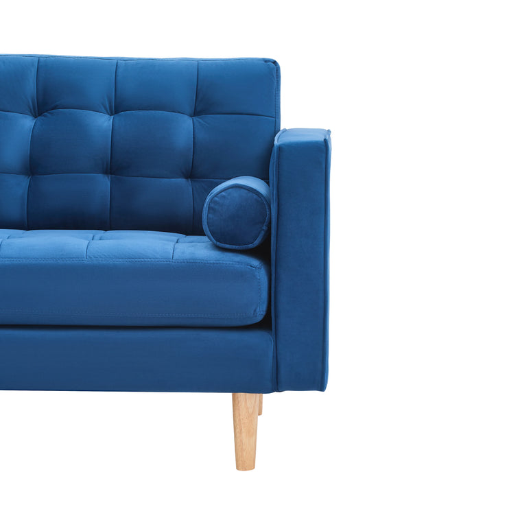 Blue Velvet Corner Sofa-Left or Right Hand Facing