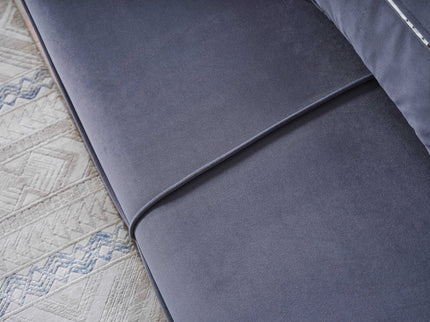 BERLIN Grey Velvet Sofa Bed with Chrome Detailing