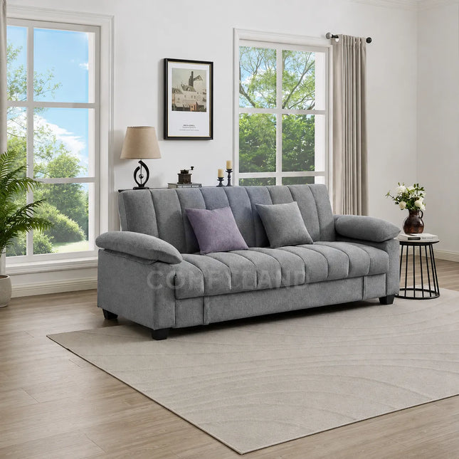 Verona Grey Textured Chenille Sofa Bed