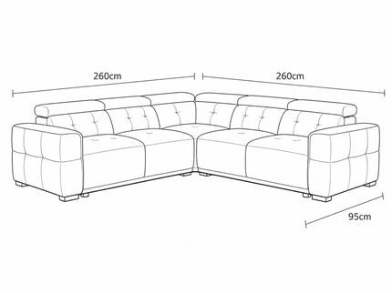 Milan Grey Corner Sofa