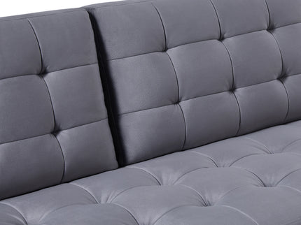 Grey Velvet Corner Sofa-Left or Right Hand Facing
