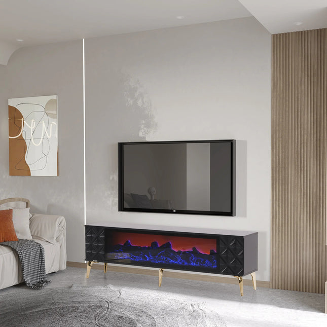 Madrid Electric Fireplace TV Stand with Built-in Bluetooth & Speakers