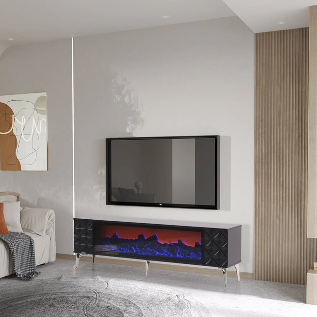 Madrid Electric Fireplace TV Stand with Built-in Bluetooth & Speakers