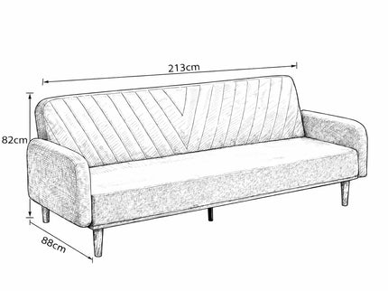 Paradise Grey 3 Seater Sofa Bed