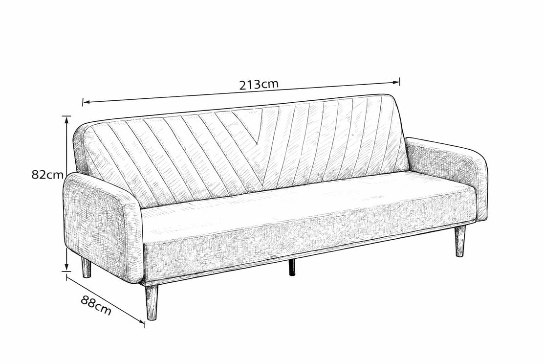 Paradise Grey 3 Seater Sofa Bed