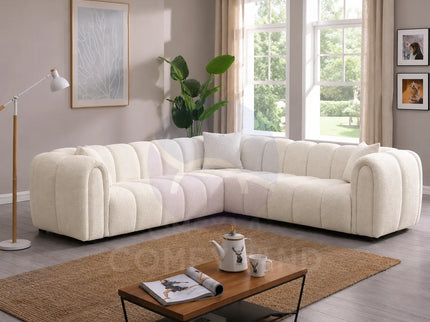 Cloud Beige Bouclé L-Shaped Corner Sofa