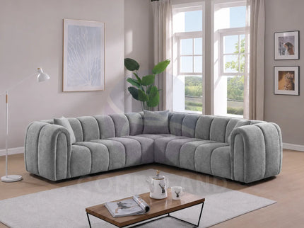 Cloud Grey Bouclé L-Shaped Corner Sofa