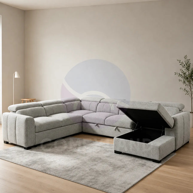 Windsor U-Shape Grey Corner Sofa