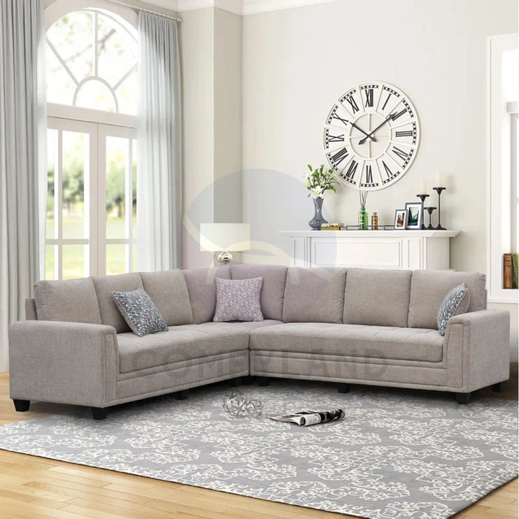 Everest Beige L-Shaped 2-Piece Sectional Sofa