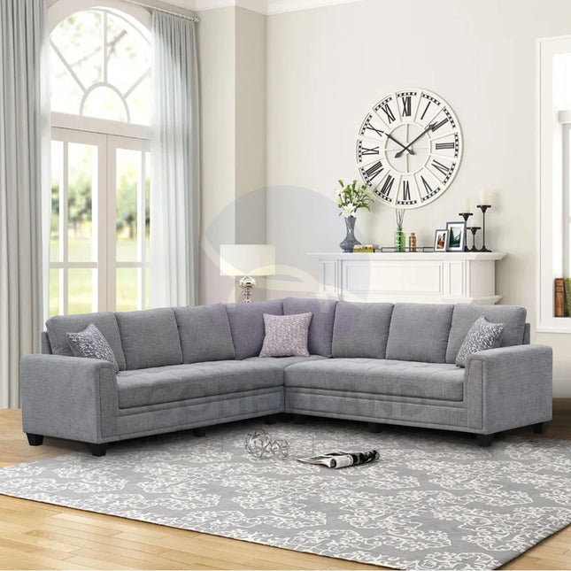 Everest Grey L-Shaped 2-Piece Sectional Sofa