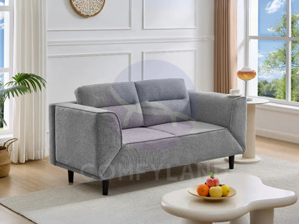 Convertible Grey Futon Loveseat Sleeper Sofa with Adjustable Armrest