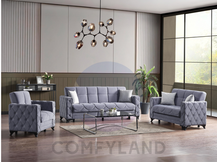 Dezza Sofa Bed in Grey Velvet