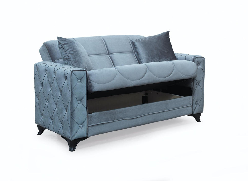 Dezza Grey Velvet  Sofa Bed
