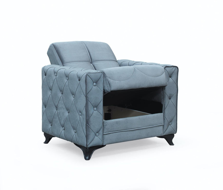 Dezza Grey Velvet  Sofa Bed