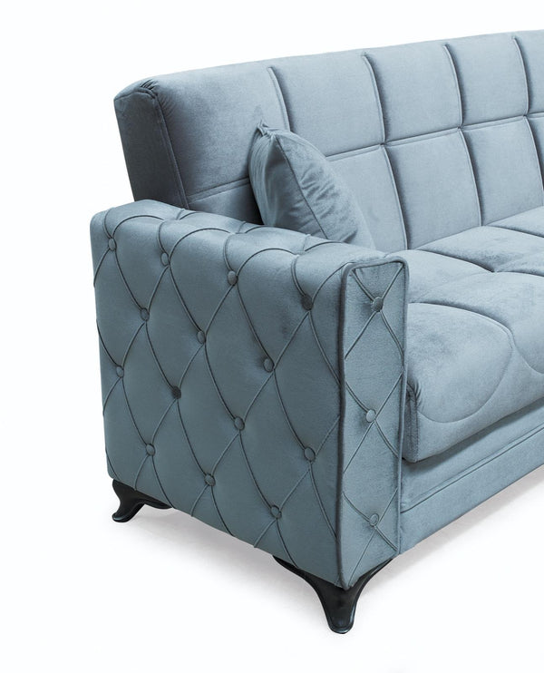 Dezza Grey Velvet  Sofa Bed