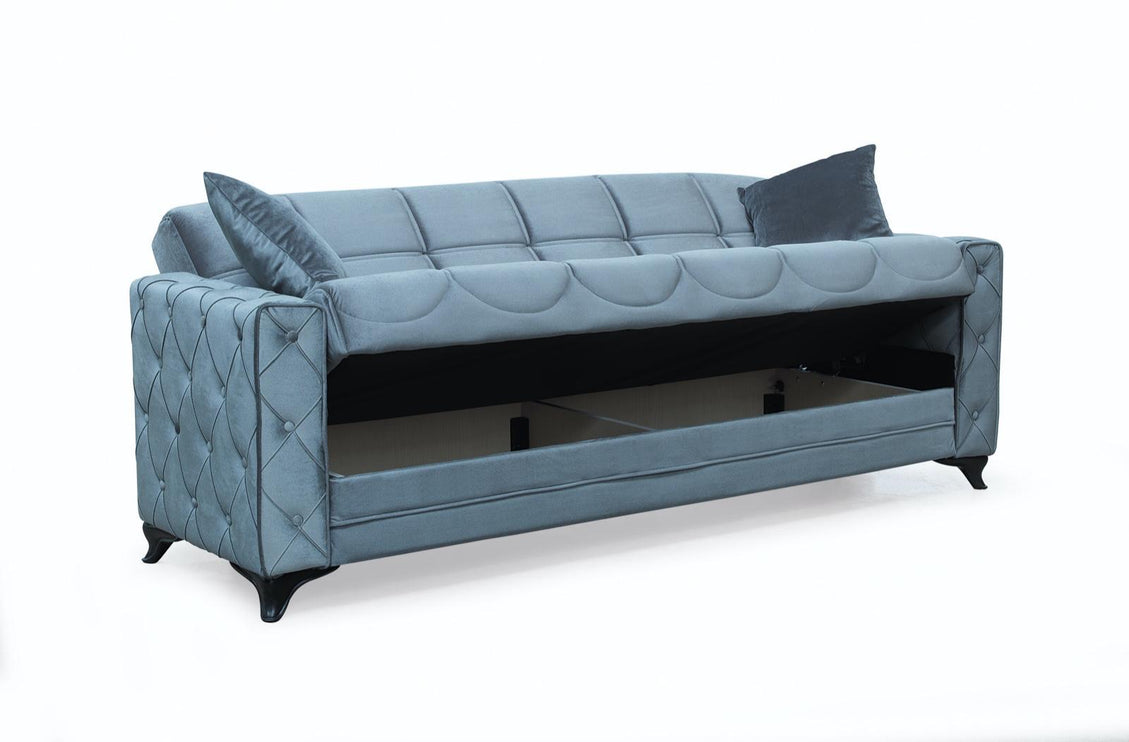 Dezza Grey Velvet  Sofa Bed