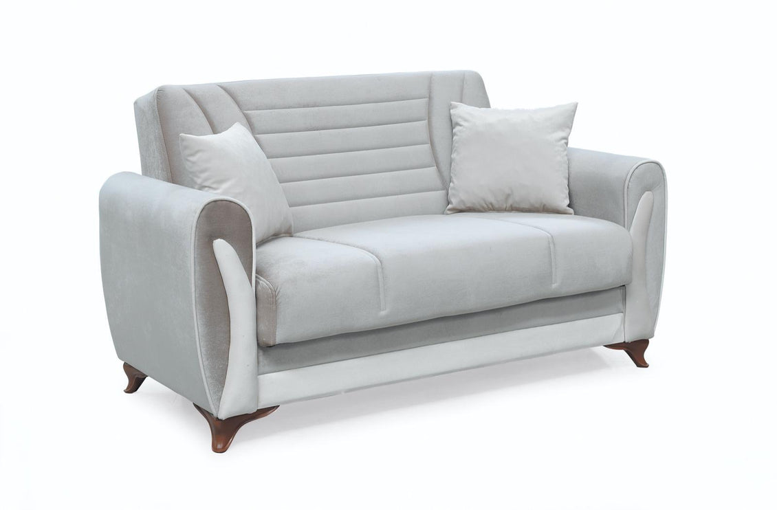 Seren Beige Velvet Sofa Bed