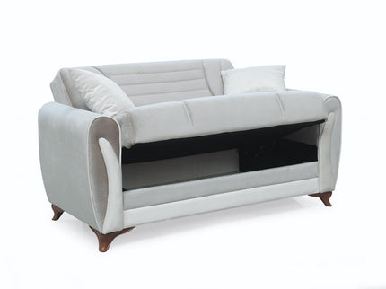 Seren Beige Velvet Sofa Bed
