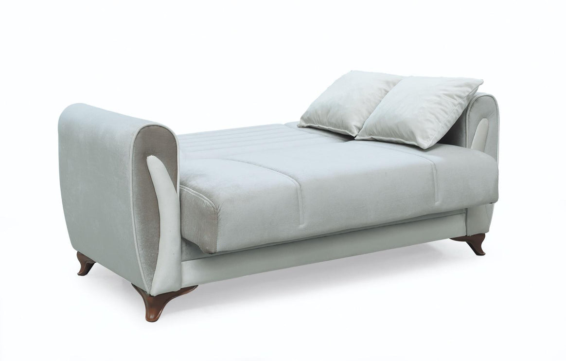 Seren Beige Velvet Sofa Bed