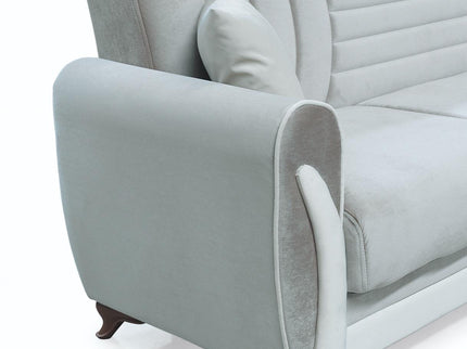 Seren Beige Velvet Sofa Bed