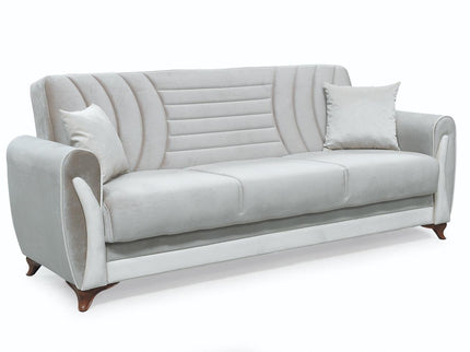 Seren Beige Velvet Sofa Bed