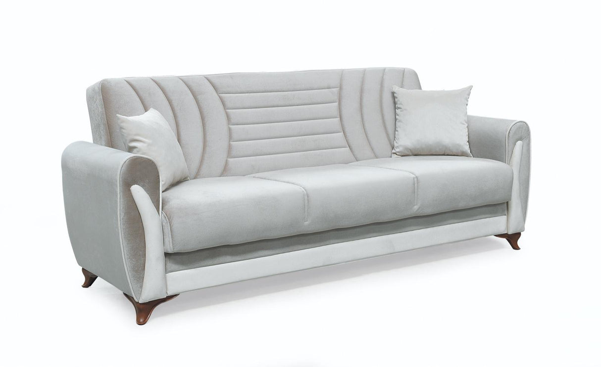 Seren Beige Velvet Sofa Bed
