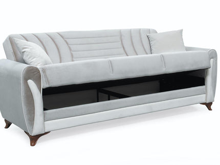Seren Beige Velvet Sofa Bed