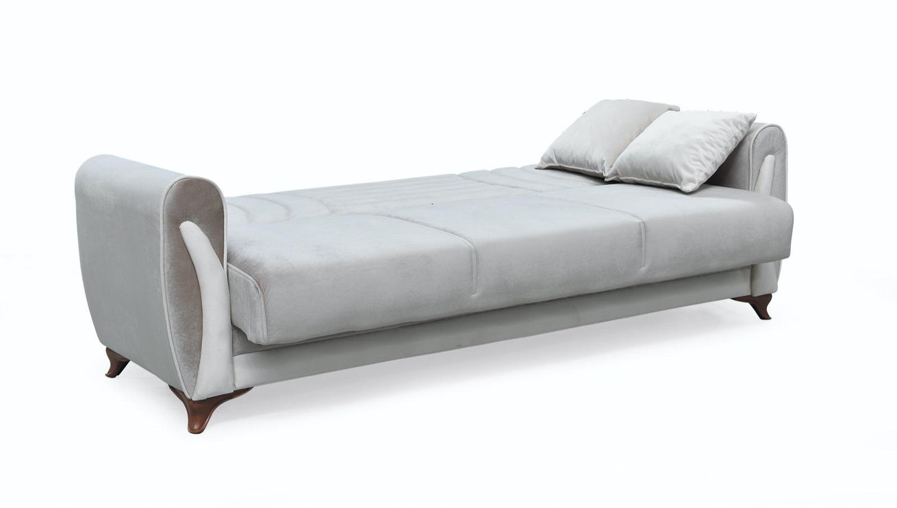 Seren Beige Velvet Sofa Bed