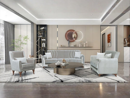 Seren Beige Velvet Sofa Bed