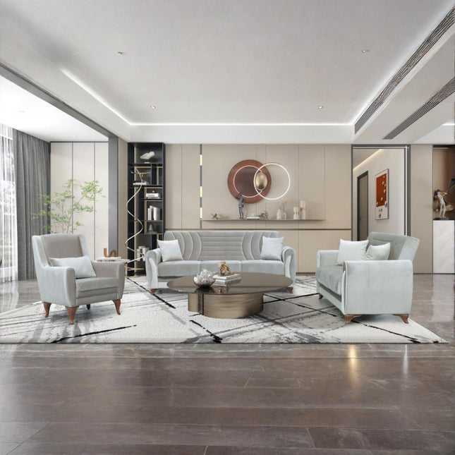 Seren Beige Velvet Sofa Bed