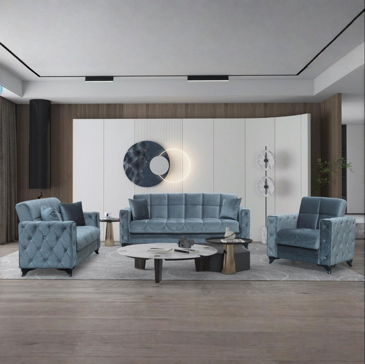 Dezza Grey Velvet  Sofa Bed