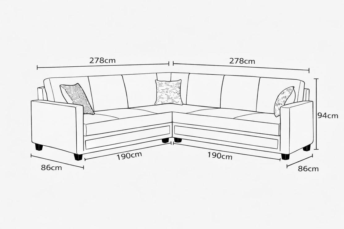 Everest Grey L-Shaped 2-Piece Sectional Sofa