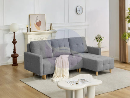 Pisa Grey Corner Sofa Bed with Reversible Chaise