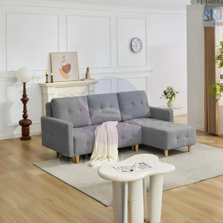 Pisa Grey Corner Sofa Bed with Reversible Chaise