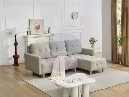 Pisa Beige Corner Sofa Bed with Reversible Chaise