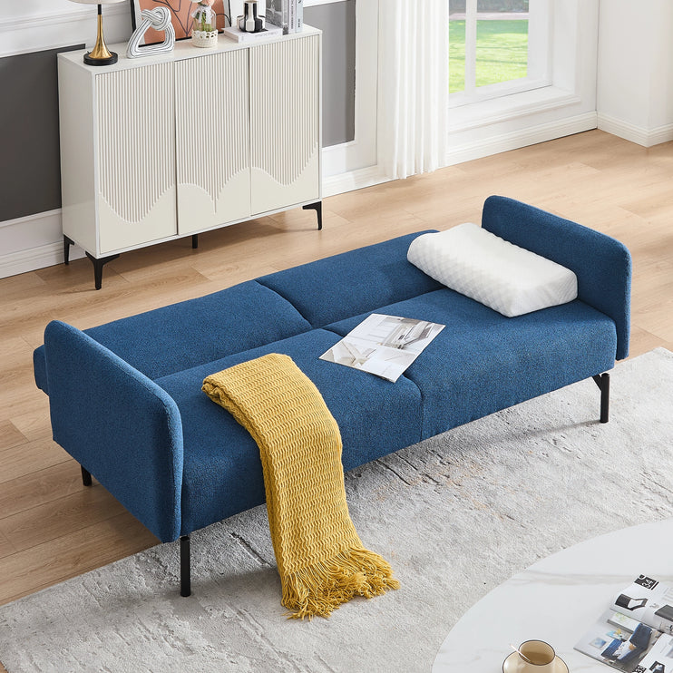 Oslo 3 Seater Navy Sofa Bed With Metal Frame