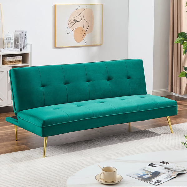 Adjustable 3 Seater Green Sofa Bed Click Clack – Comfyland Furniture