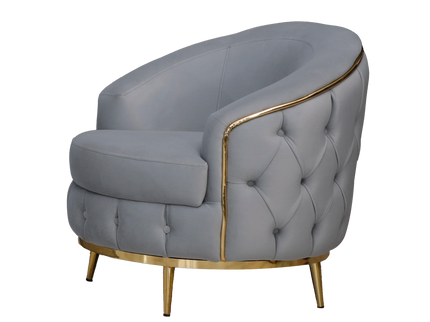 BERLIN Grey Velvet with Gold Detailing