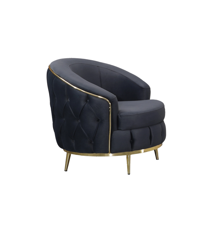 PARMA Black Velvet with Gold Detailing